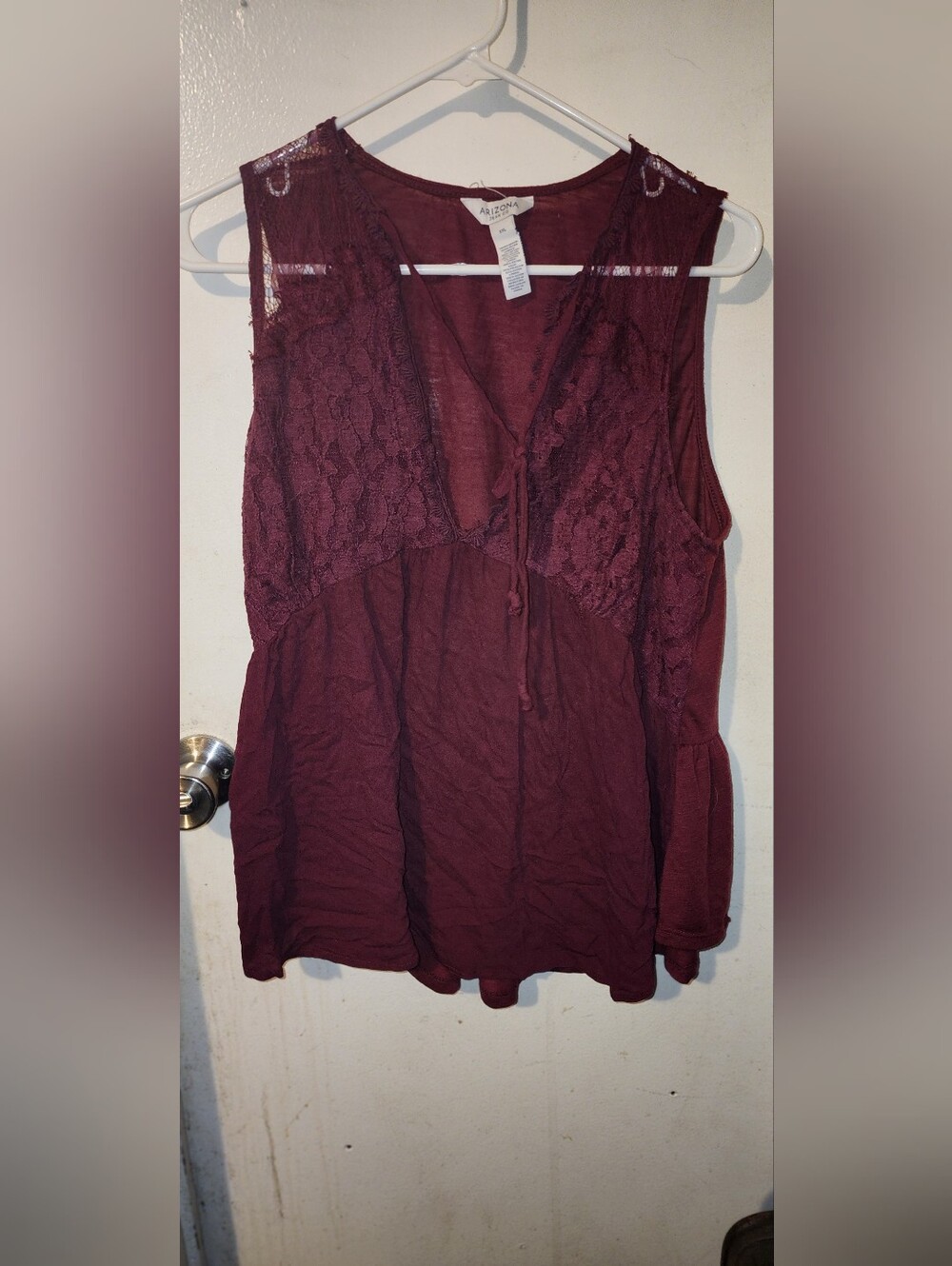 Apt. 9 Burgundy Lace-Trim Sleeveless Camisole